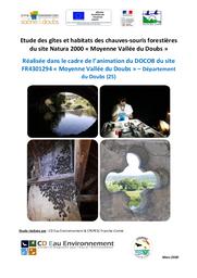 Etude des gîtes et habitats des chauves-souris forestières dans le cadre de l’animation du DOCOB du site Natura 2000 « Moyenne Vallée du Doubs » | BRESSON Catherine