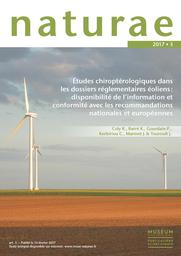 Études chiroptérologiques dans les dossiers réglementaires éoliens : disponibilité de l'information et conformité avec les recommandations nationales et européennes. | COLY Roger