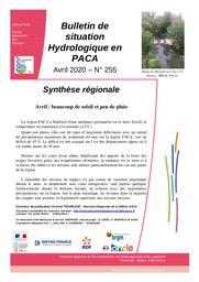 L'Eau en Provence-Alpes-Côte d'Azur : bulletin de situation hydrologique de la DREAL PACA, n°255 - avril 2020 | TOURASSE Corinne