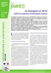 Le transport en 2012 subit un contexte économique morose | PAQUEL Véronique