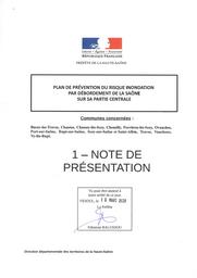 Plan de Prévention des Risques Naturels Prévisibles d'Inondation de la Saône sur sa partie centrale dans le département de Haute Saône | DIRECTION DEPARTEMENTALE DES TERRITOIRES DE LA HAUTE-SAONE