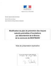 Plan de Prévention des Risques Naturels Prévisibles d'Inondation modifié de la Brenne à Montbard dans le département de la Côte d'Or | DIRECTION DÉPARTEMENTALE DES TERRITOIRES DE CÔTE-D'OR