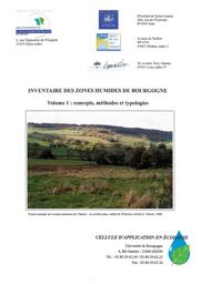 Inventaire des zones humides de Bourgogne - concepts, méthodes et typologies ; 3 vol. | MAUPETIT (Brigitte)