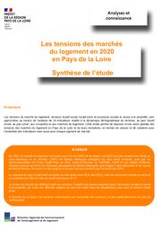 Les tensions des marchés du logement en 2020 en Pays de la Loire - Synthèse de l’étude | LE MOING Elsa