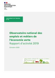 Observatoire national des emplois et métiers de l’économie verte. Rapport d'activité 2019 | MARGONTIER Sophie
