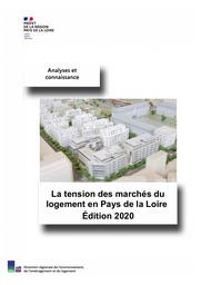 La tension des marchés du logement en Pays de la Loire – Édition 2020 | BERTIN Elsa