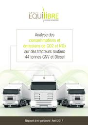 Analyse des consommations et émissions de CO2 et NOx sur des tracteurs routiers 44 tonnes GNV et Diesel : parcours à mi-chemin | Observatoire Régional de l'Energie, du Climat et de l'Air de Provence-Alpes-Côte d'Azur