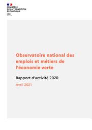 Observatoire national des emplois et métiers de l’économie verte. Rapport d'activité 2020. | MARGONTIER Sophie
