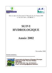Mise en oeuvre du Document d'Objectifs du site Natura 200 FR 8301069 Aubrac - Suivi hydrologique Année 2002 | Conservatoire des espaces et paysages d'Auvergne