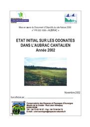 Etat initial sur les odonates dans l'Aubrac cantalien - année 2002 | Conservatoire des espaces et paysages d'Auvergne
