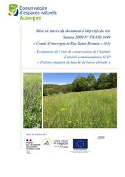 Mise en oeuvre du document d'objectifs du site Natura 2000 FR830049 - Evaluation de l'état de conservation de l'habitat d'intérêt communautaire 6510 "Prairies maigres de fauche de basse altitude" | POUVARET (S.)