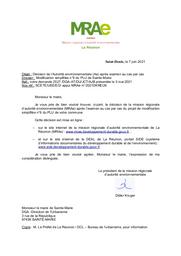 Modification simplifiée n°6 du PLU (décision de la MRAe de La Réunion après examen au cas par cas)- Commune de Sainte-Marie | MISSION REGIONALE D'AUTORITE ENVIRONNEMENTALE LA REUNION. Autorité environnementale
