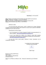 Révision allégée n°1 du PLU (décision de la MRAe de la Réunion après examen au cas par cas) - Commune de Petite-Île | MISSION REGIONALE D'AUTORITE ENVIRONNEMENTALE LA REUNION. Autorité environnementale