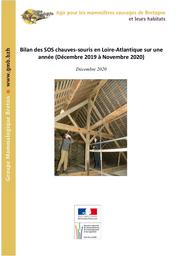 Bilan des SOS chauves souris en Loire Atlantique sur une année (Décembre 2019 à Novembre 2020) | CHENEVAL Nicolas