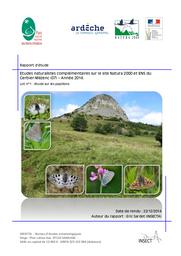 Etudes naturalistes complémentaires sur le site Natura 2000 et ENS du Gerbier-Mezenc - année 2014 - Lot n°1 : étude sur les papillons | SARDET (Eric)