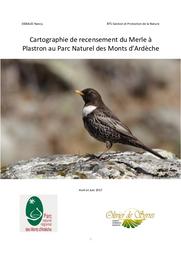 Cartographie de recensement du Merle à Plastron au Parc Naturel des Monts d'Ardèche | DEBAUD Nancy