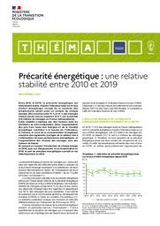 Précarité énergétique : une relative stabilité entre 2010 et 2019 | PARENT Camille