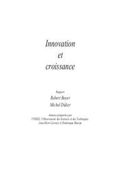 Innovation et croissance. | BARRE R.