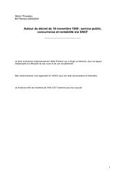 Autour du décret du 14 novembre 1949 : service public, concurrence et rentabilité à la SNCF. | THOUZEAU (S)