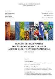Plan de développement des énergies renouvelables à haute qualité environnementale 2008-2012-2020. Grenelle de l'environnement - Rapport du Comité opérationnel. COMOP n° 10. | BAL (JL)