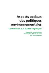 Aspects sociaux des politiques environnementales. Contribution aux études empiriques. Rapport de la Commission des comptes et de l'économie de l'environnement. | KLEINPETER (MA)