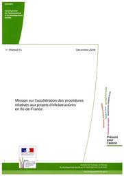 Mission sur l'accélération des procédures relatives aux projets d'infrastructures en Ile-de-France. Rapport n° 005902-01. | AUBREBY (M D')