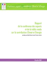 Rapport de la conférence des experts et de la table ronde sur la contribution climat et énergie. | BUREAU Dominique