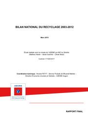 Bilan national du recyclage (1998-2007, 1999-2008, 2001-2010, 2003-2012) | IN NUMERI