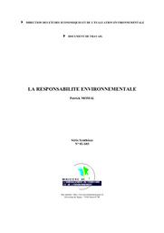 La responsabilité environnementale. | MOMAL (P)