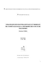 Stratégies d'échantillonnage et modèles de comptage dans la méthode des coûts de transport. | TERRA S.