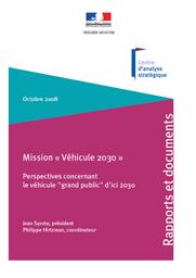 Perspectives concernant le véhicule grand public d'ici 2030 - Mission véhicule 2030. | BEAUME (R)