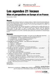 Les agendas 21 locaux. Bilan et perspectives en Europe et en France. | BOUTAUD A.