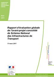 Schéma national des infrastructures de transport.Rapport d'évaluation globale de l'avant-projet consolidé.- mars 2011. | CGDD Service de l'économie, de l'évaluation et de l'intégration du développement durable
