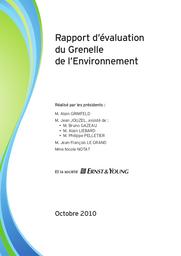 Rapport d'évaluation du Grenelle de l'Environnement. | GAZEAU (B)