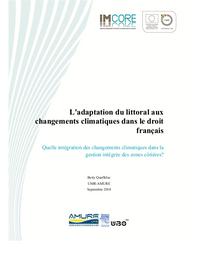 L'adaptation du littoral aux changements climatiques dans le droit français. Quelle intégration des changements climatiques dans la gestion intégrée des zones côtières ? | QUEFFELEC (B)