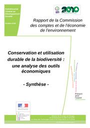 Conservation et utilisation durable de la biodiversité et des services écosystémiques : analyse des outils économiques. Rapport de la Commission des comptes et de l'économie de l'environnement. | CGDD Service de l'économie, de l'évaluation et de l'intégration du développement durable