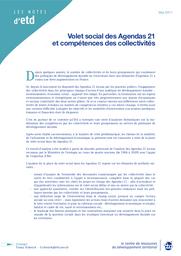 Volet social des agendas 21 et compétences des collectivités. | ETD - CENTRE DE RESSOURCES DU DEVELOPPEMENT TERRITORIAL