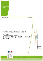 Audit thématique d'initiative nationale. Plan bâtiments Grenelle - Economies d'énergie dans les bâtiments de l'Etat. Rapport n° 007426-01. | DALLAPORTA (J-P)