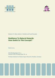 Resilience to natural hazards : how useful is this concept ? | KLEIN (RJT)