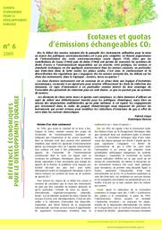 Ecotaxes et quotas d'émissions échangeables CO2. | BUREAU Dominique