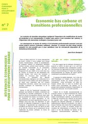 Economie bas carbone et transitions professionnelles. | BOMPARD (JP)