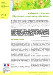 Biodiversité et économie : obligations de compensation et incitations. | TROMMETTER (M)