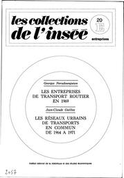 Les entreprises de transport routier en 1969.Les réseaux urbains de transport en commun de 1964 à 1971. | GUILLOZ (JC)