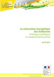 La rénovation énergétique des bâtiments. Politiques publiques et comportements privés. | QUINET (A)