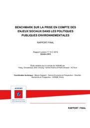 Benchmark sur la prise en compte des enjeux sociaux dans les politiques publiques environnementales. Rapport final. | CHEUNG (E)