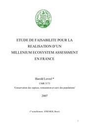 Etude de faisabilité pour la réalisation d'un Millenium Ecosystem Assessment en France. | LEVREL H.