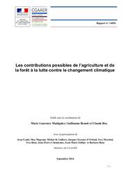 [Les] contributions possibles de l'agriculture et de la forêt à la lutte contre le changement climatique. Rapport n° 14056. | MADIGNIER (ML)