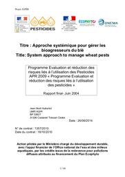 Projet ASPIB : Approche systématique pour gérer les bioagresseurs du blé. 26 Juin 2014. (System approach to manage wheat pests). | AUBERTOT (Jean-Noël)