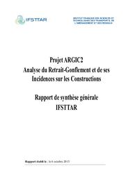 Projet ARGIC2. Analyse du retrait-gonflement et de ses incidences sur les constructions. | MAGNAN (Jean-Pierre)