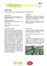 Co-construction d’une relation durable entre l’INRA et FNE. Rapport final. Janvier 2014. | TOUREAU (Valérie)